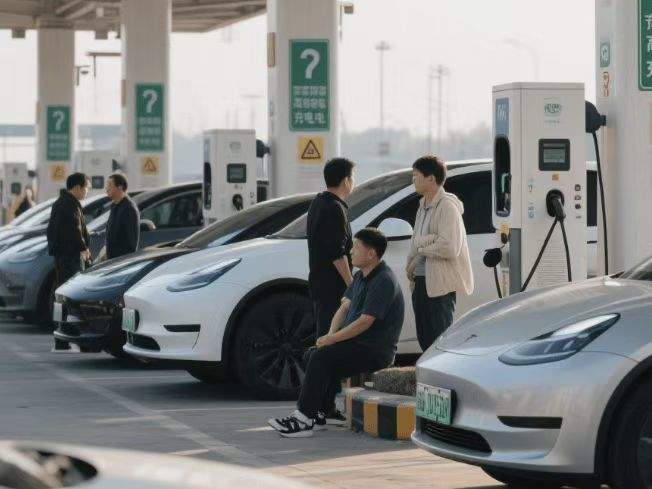 新能源车主两大难：高速堵成狗，服务区充电排队叫号