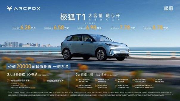 6.28万起，精品纯电超值之选极狐T1上市开启交付