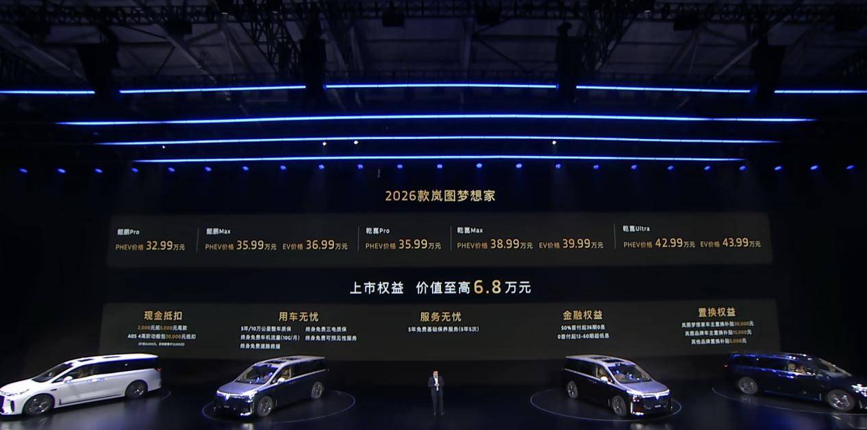 上市即交付！2026款岚图梦想家上市，32.99万起售