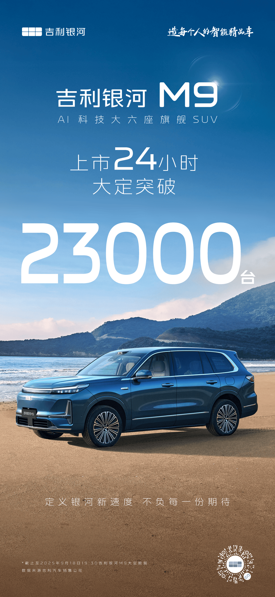 上市即热销！吉利银河M9上市24小时大定订单突破23000台！