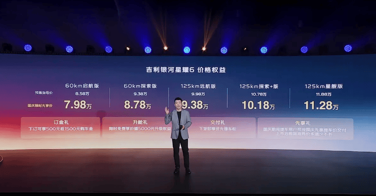 通勤比地铁便宜，银河星耀6预售7.98万起，10万级选它不踩雷